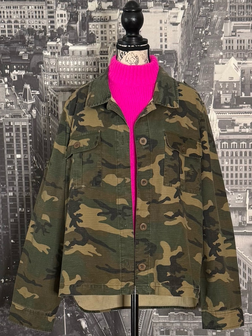 Sanctuary Crafted & Tailored Camouflage Utility Shirt Jacket